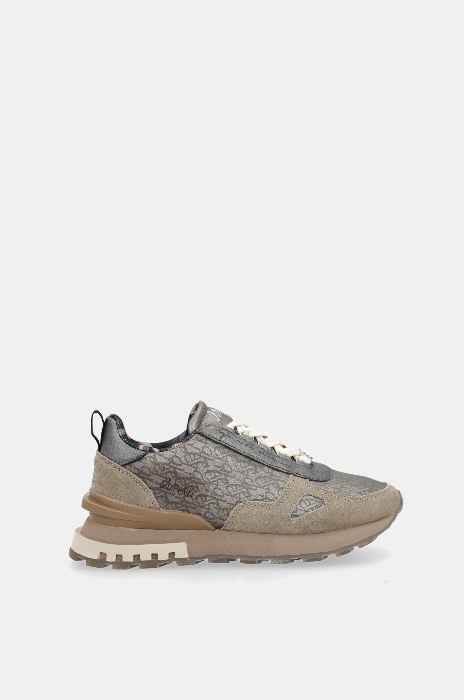 Metallic beige sneakers