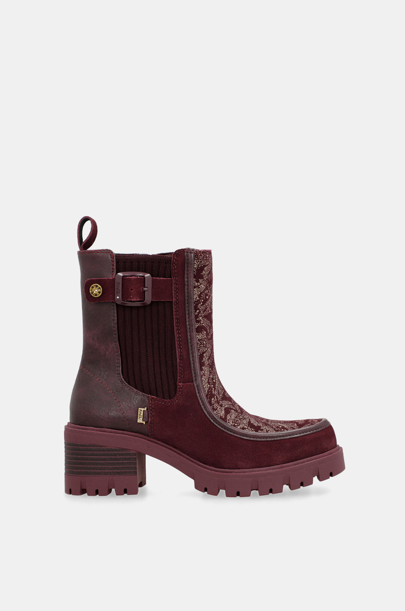 Manifesto burgundy ankle boot