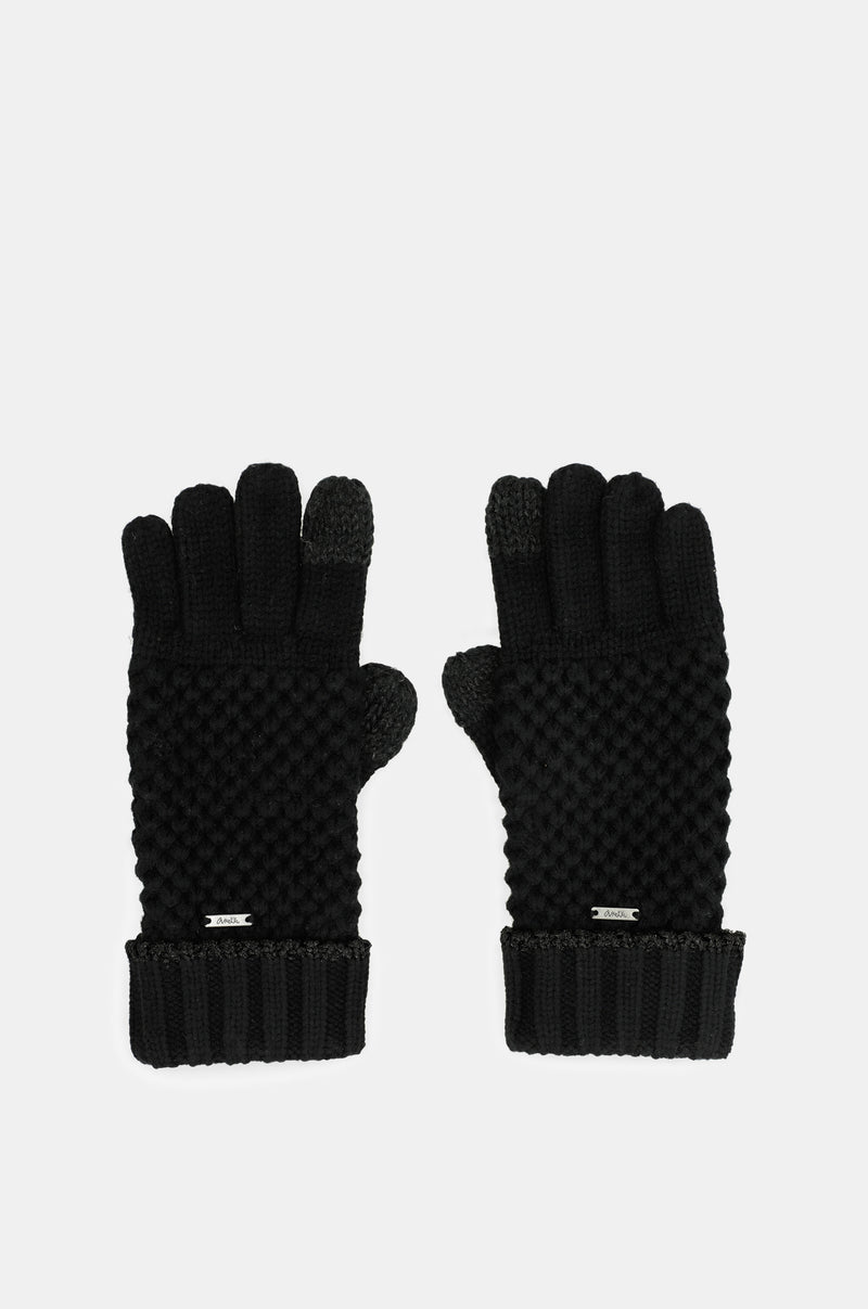 Black knitted gloves