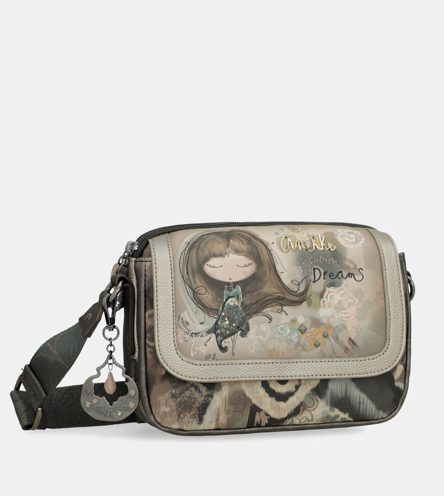 Real oval flap crossbody bag
