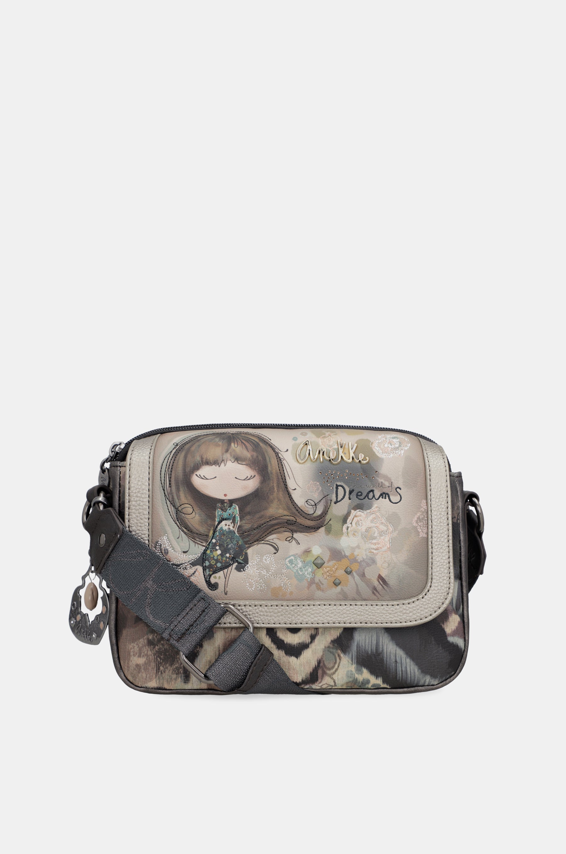 Real oval flap crossbody bag