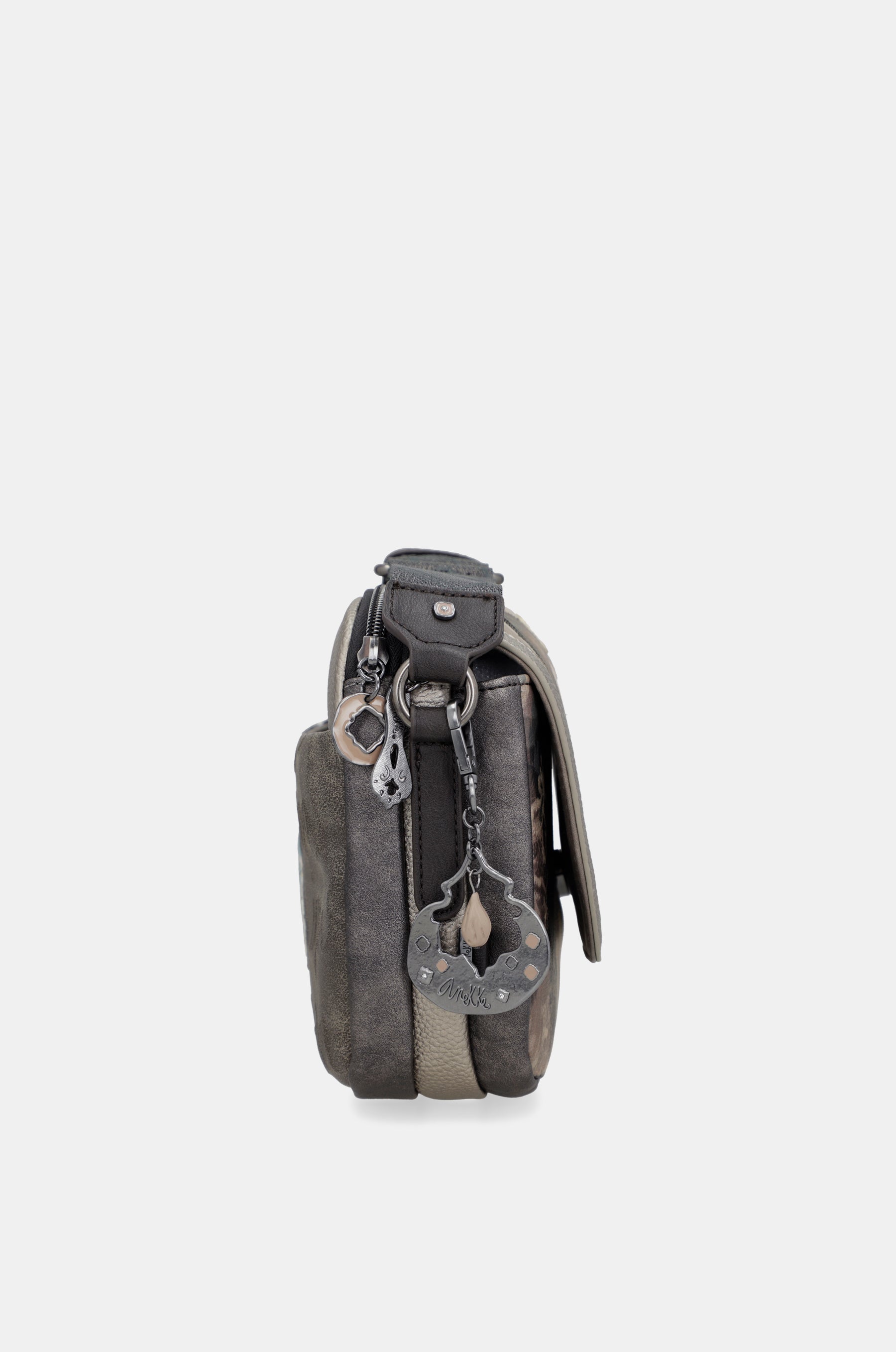 Real oval flap crossbody bag