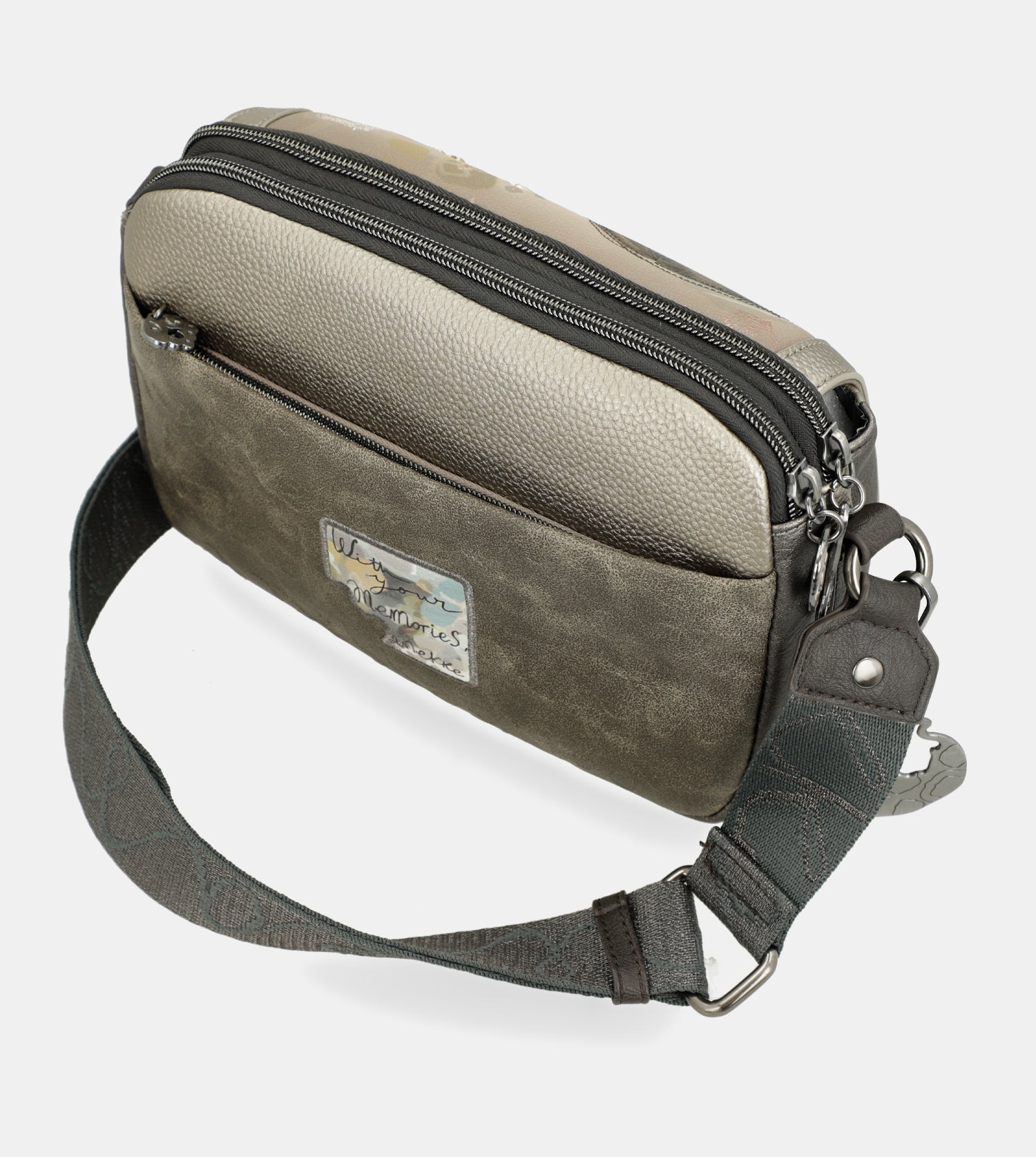 Real oval flap crossbody bag