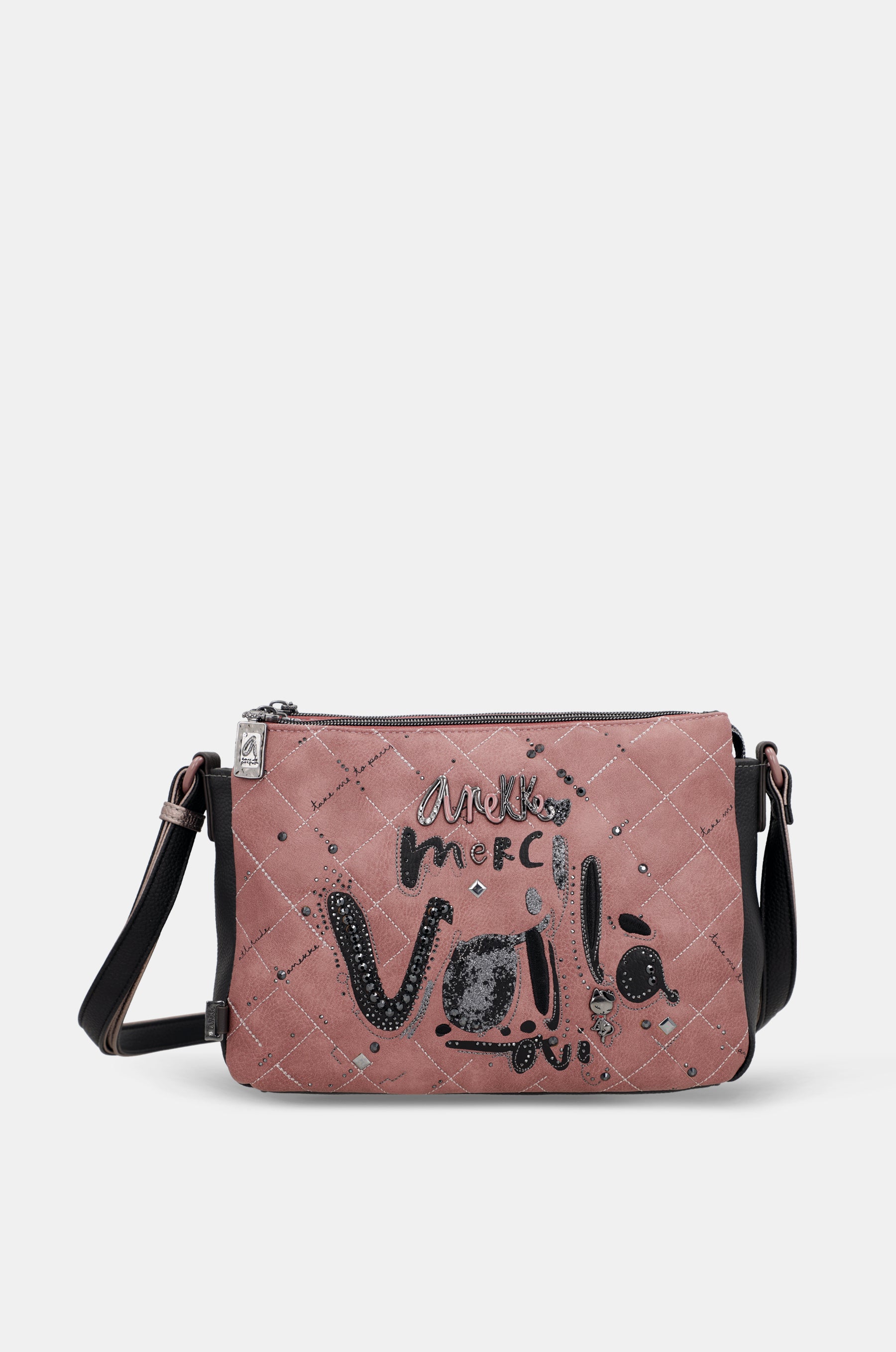 Parisian 3-compartment printed crossbody bag