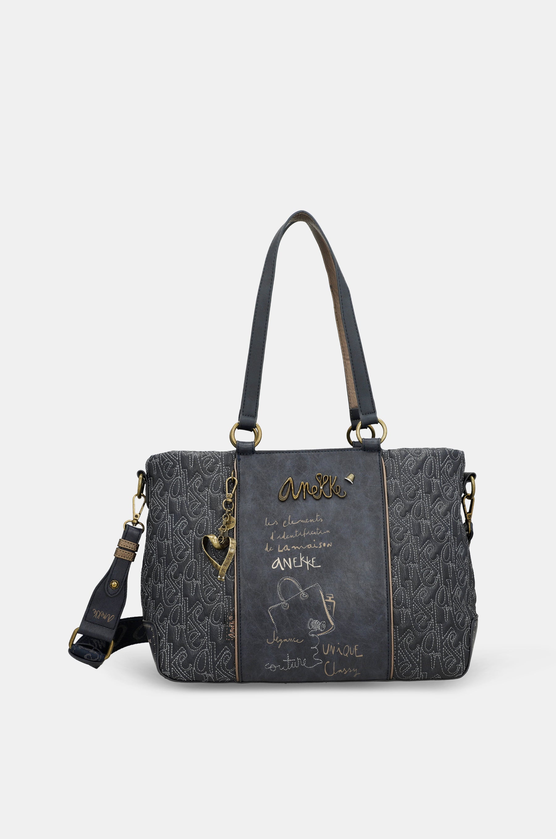 Boutique short-handle bag with shoulder strap