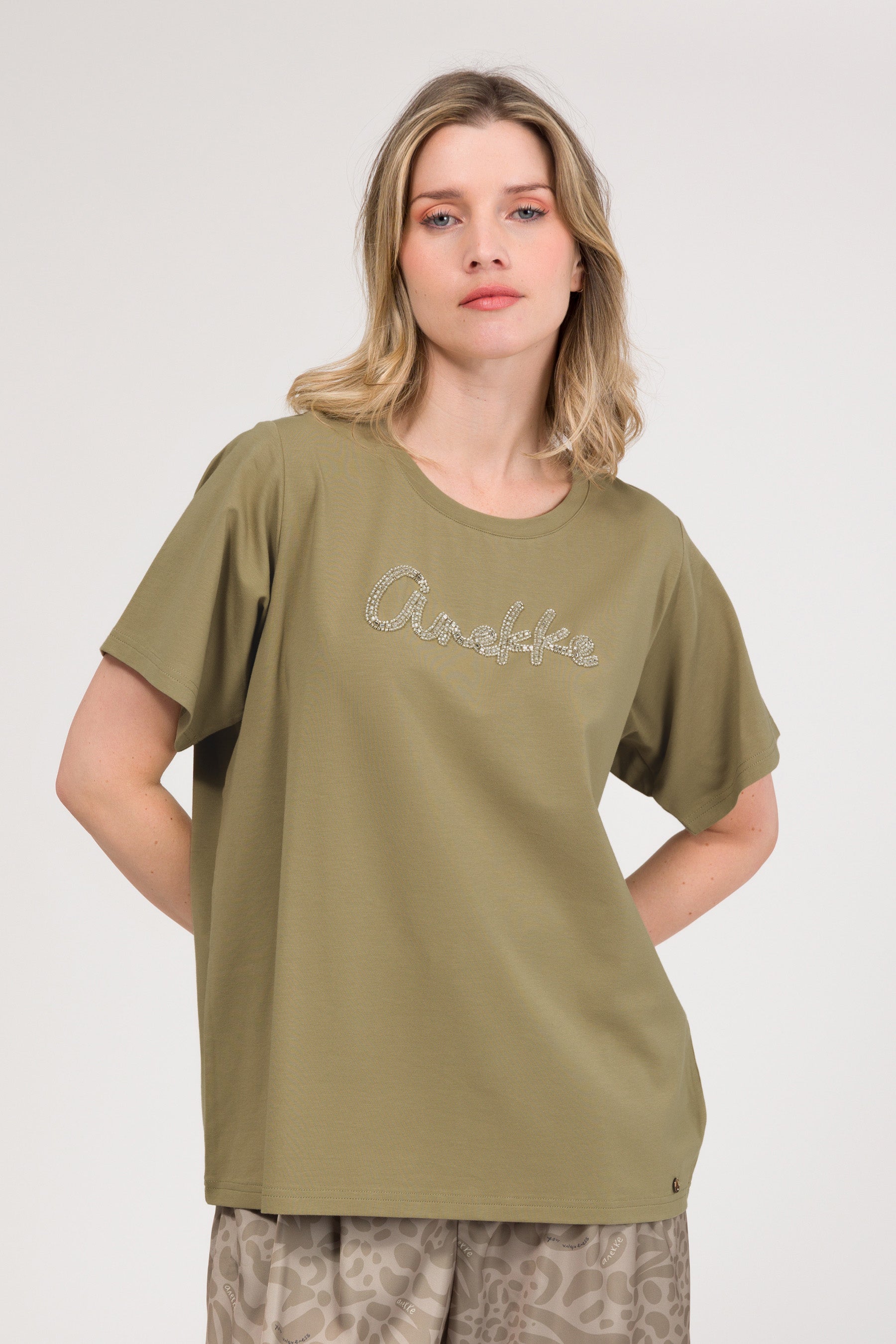 Green T-shirt with logo
