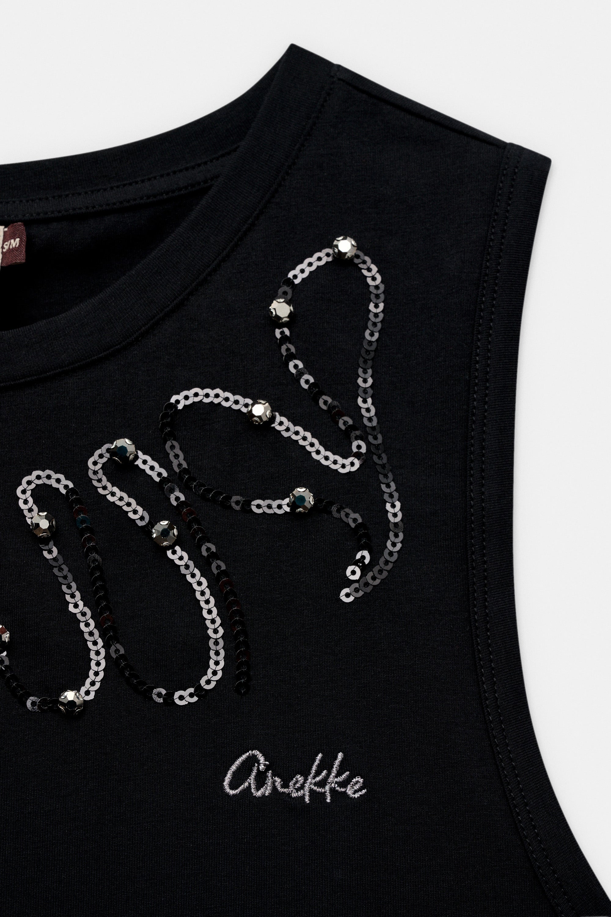 Black sleeveless top