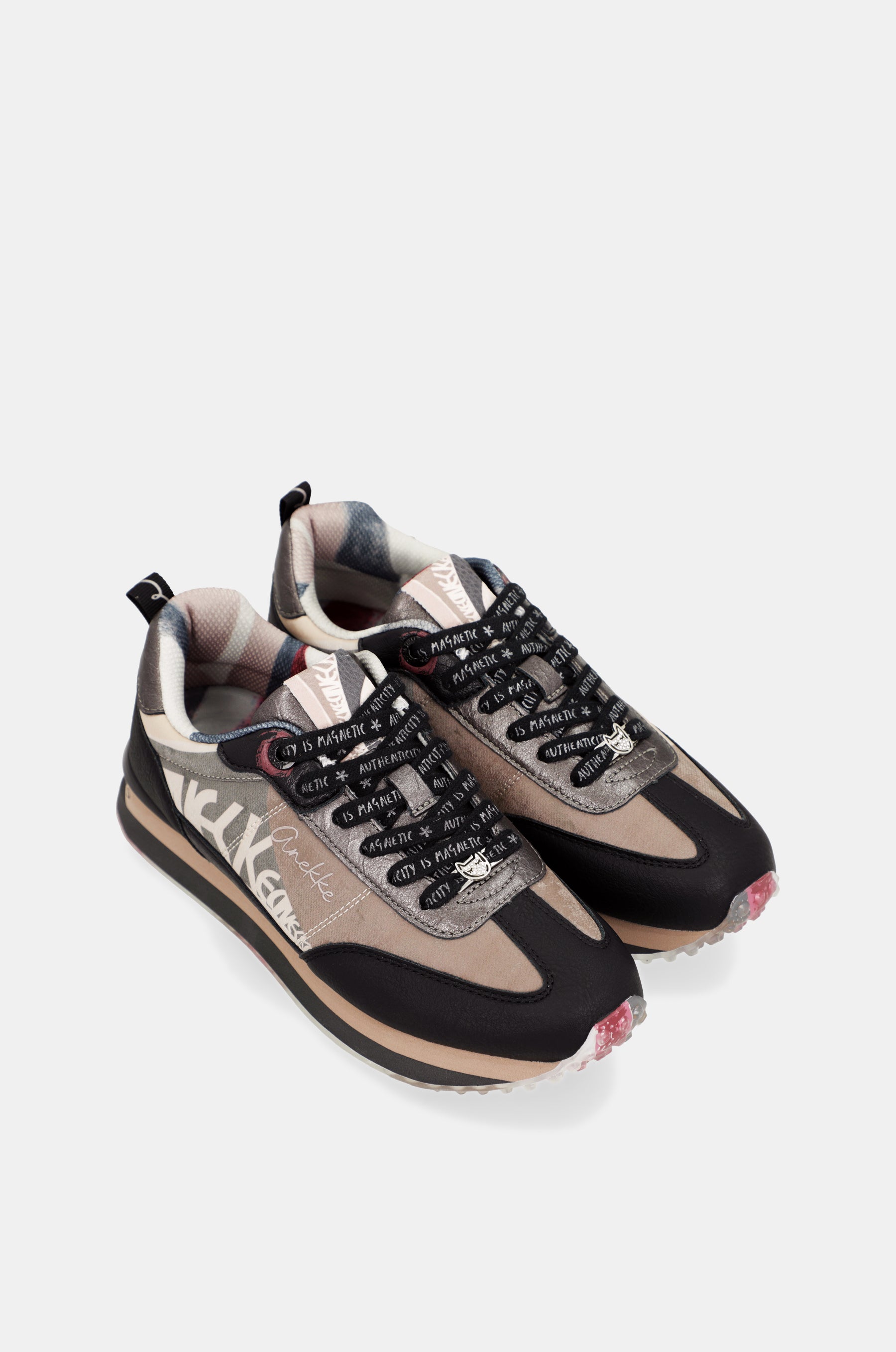 Black and pink sneakers