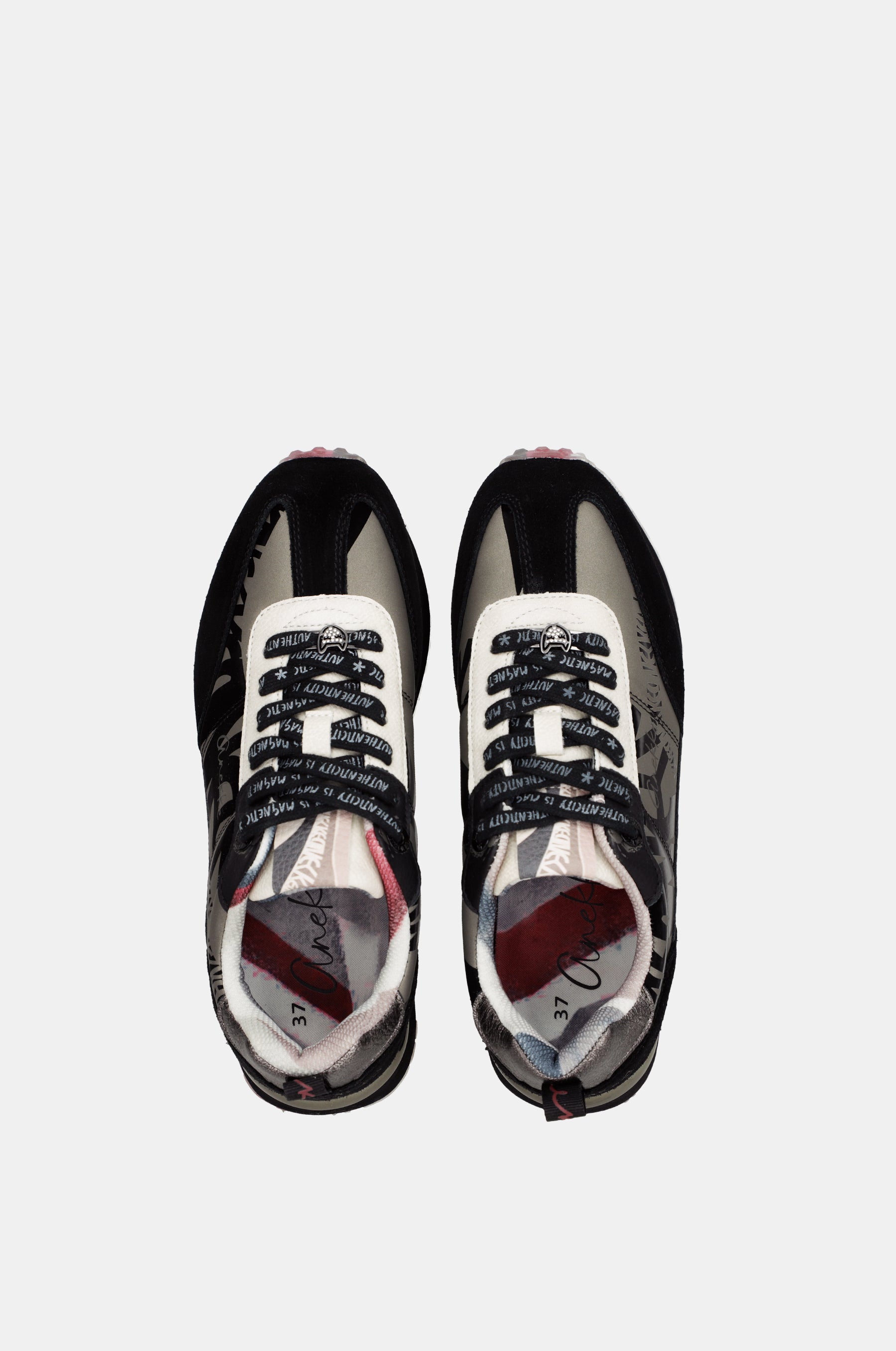 Black and lead-grey sneakers