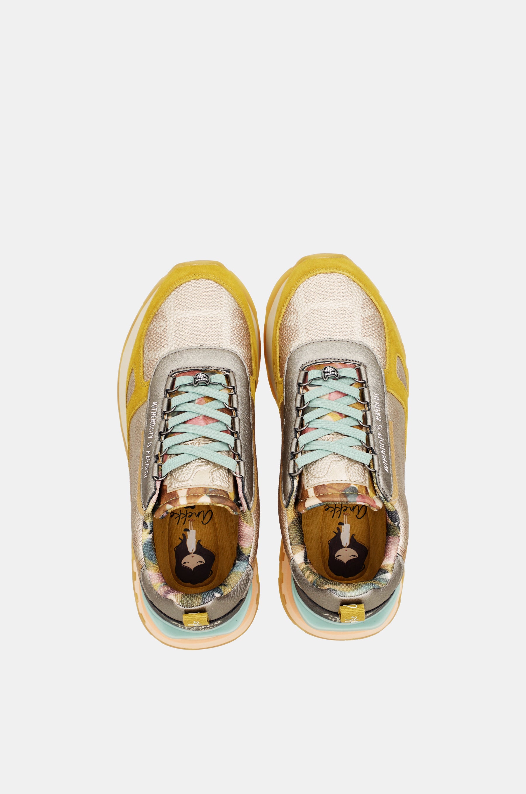 Yellow and gold Bloom sneakers