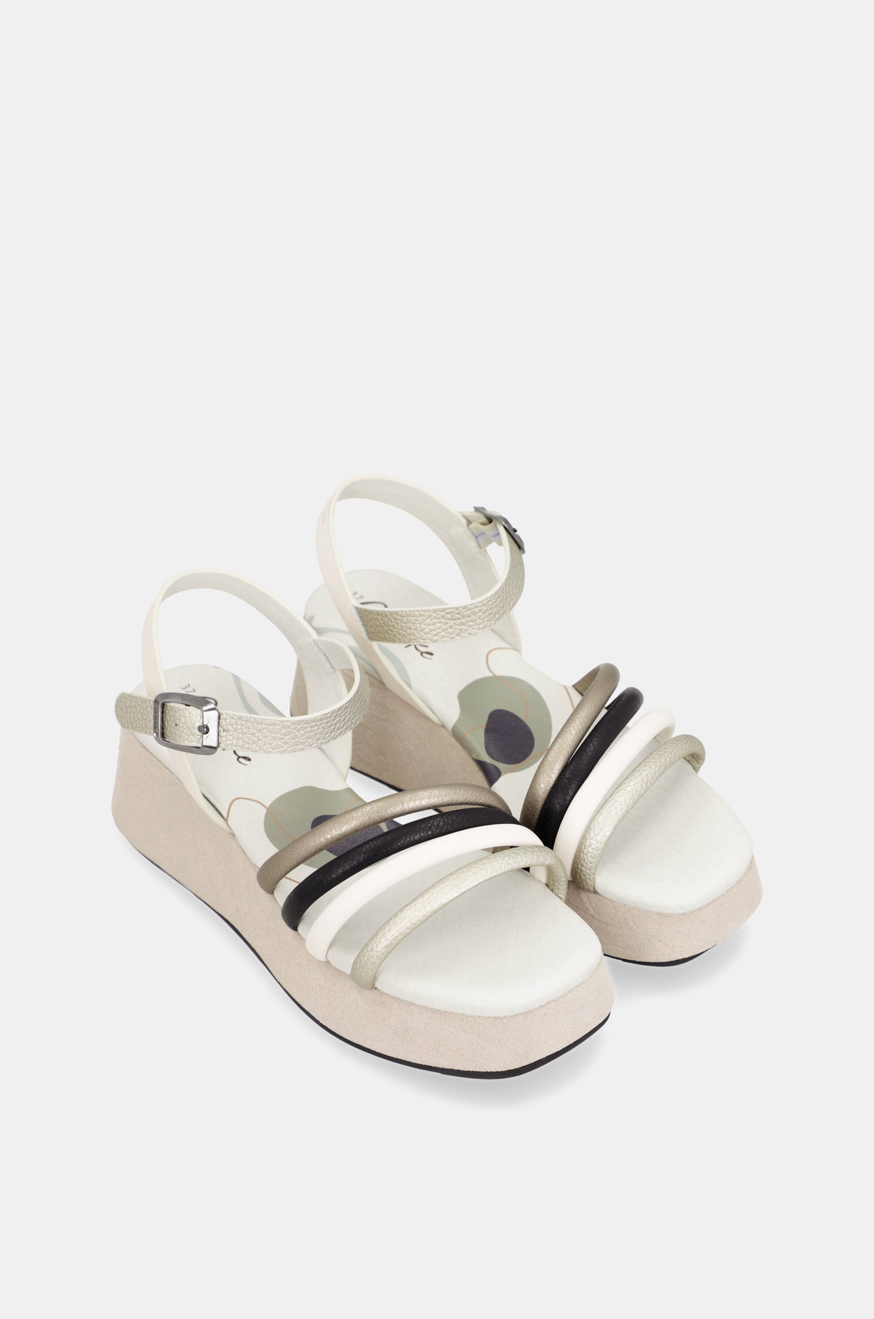 Beige platform sandals
