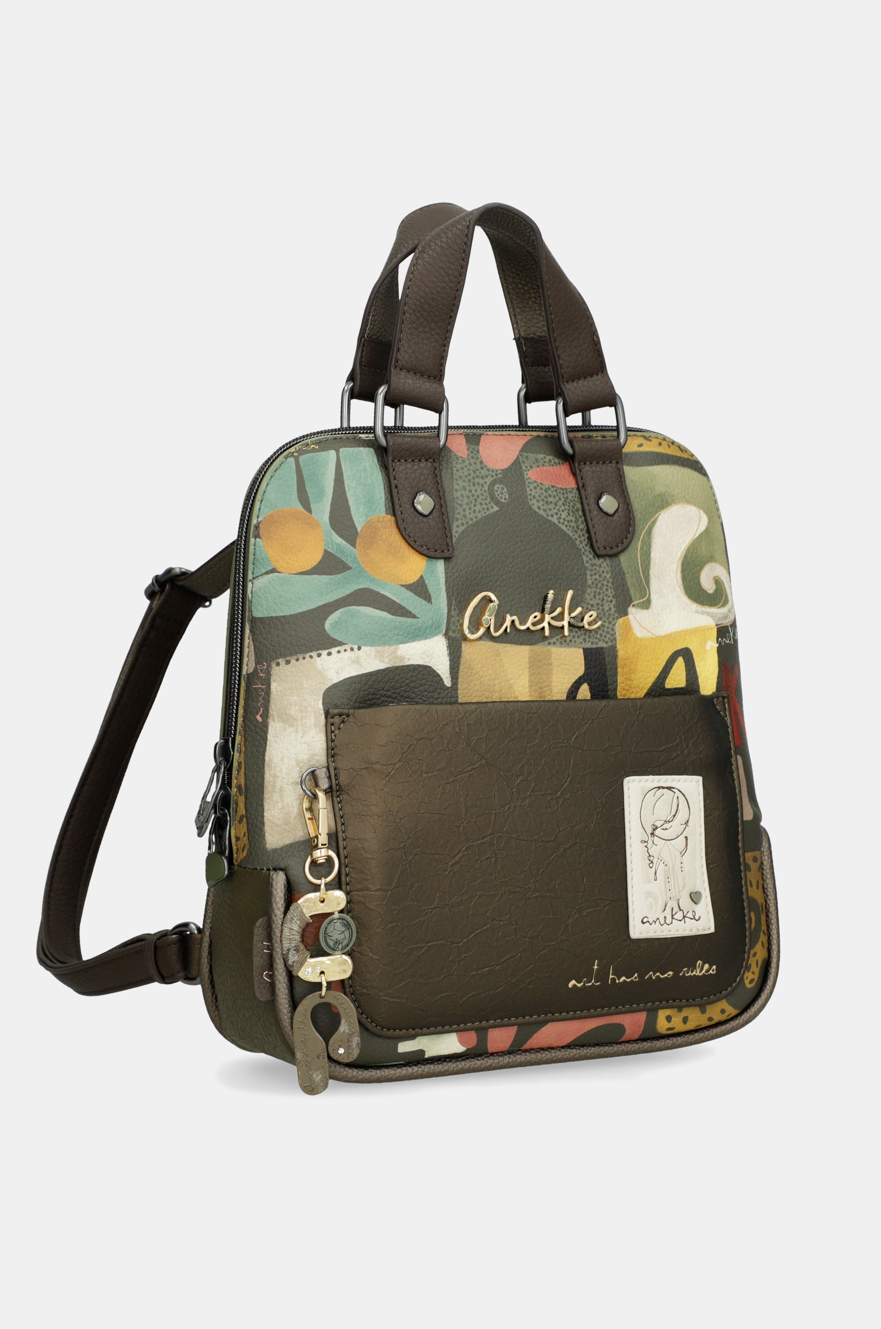 Short-handle printed backpack Amphora