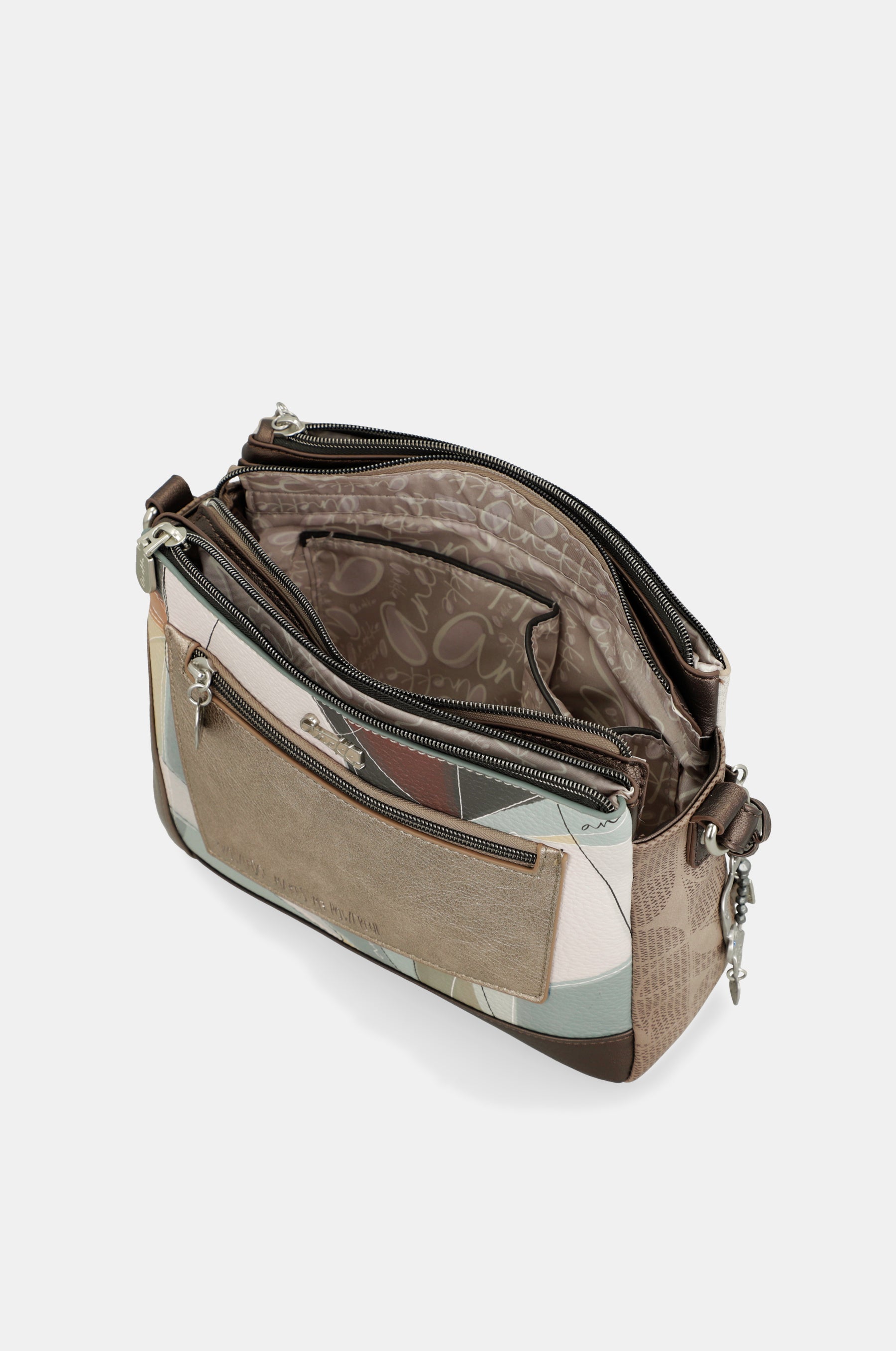 Triple-compartment crossbody bag Sophia