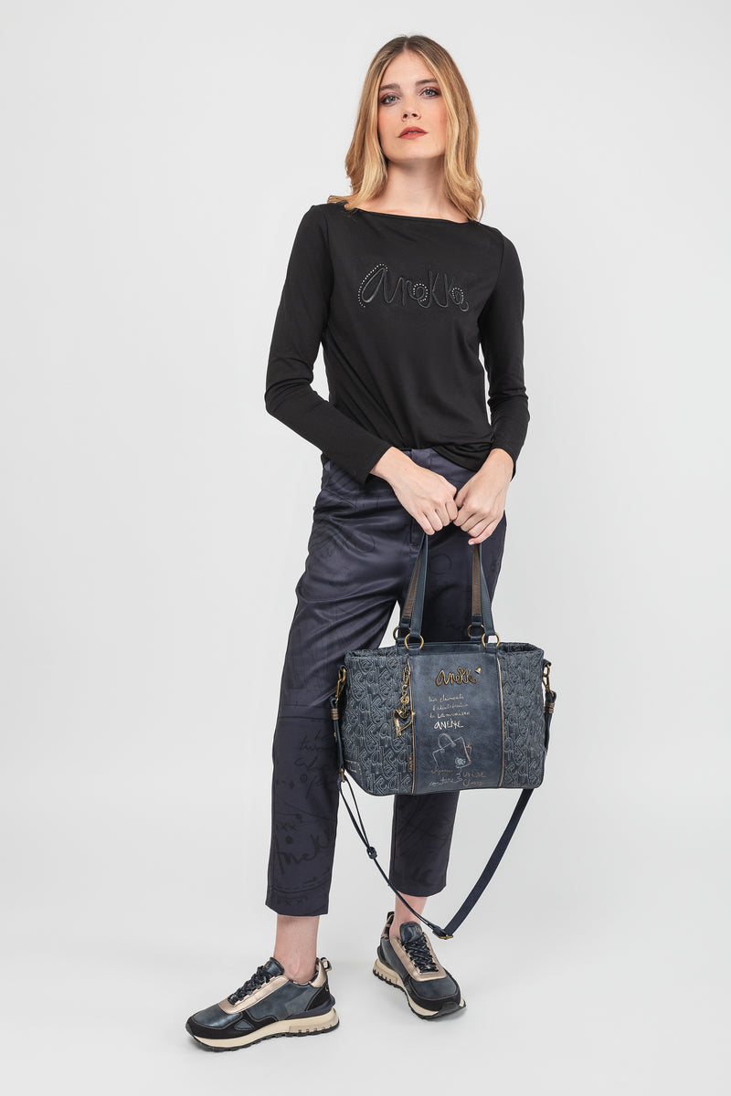 Boutique short-handle bag with shoulder strap