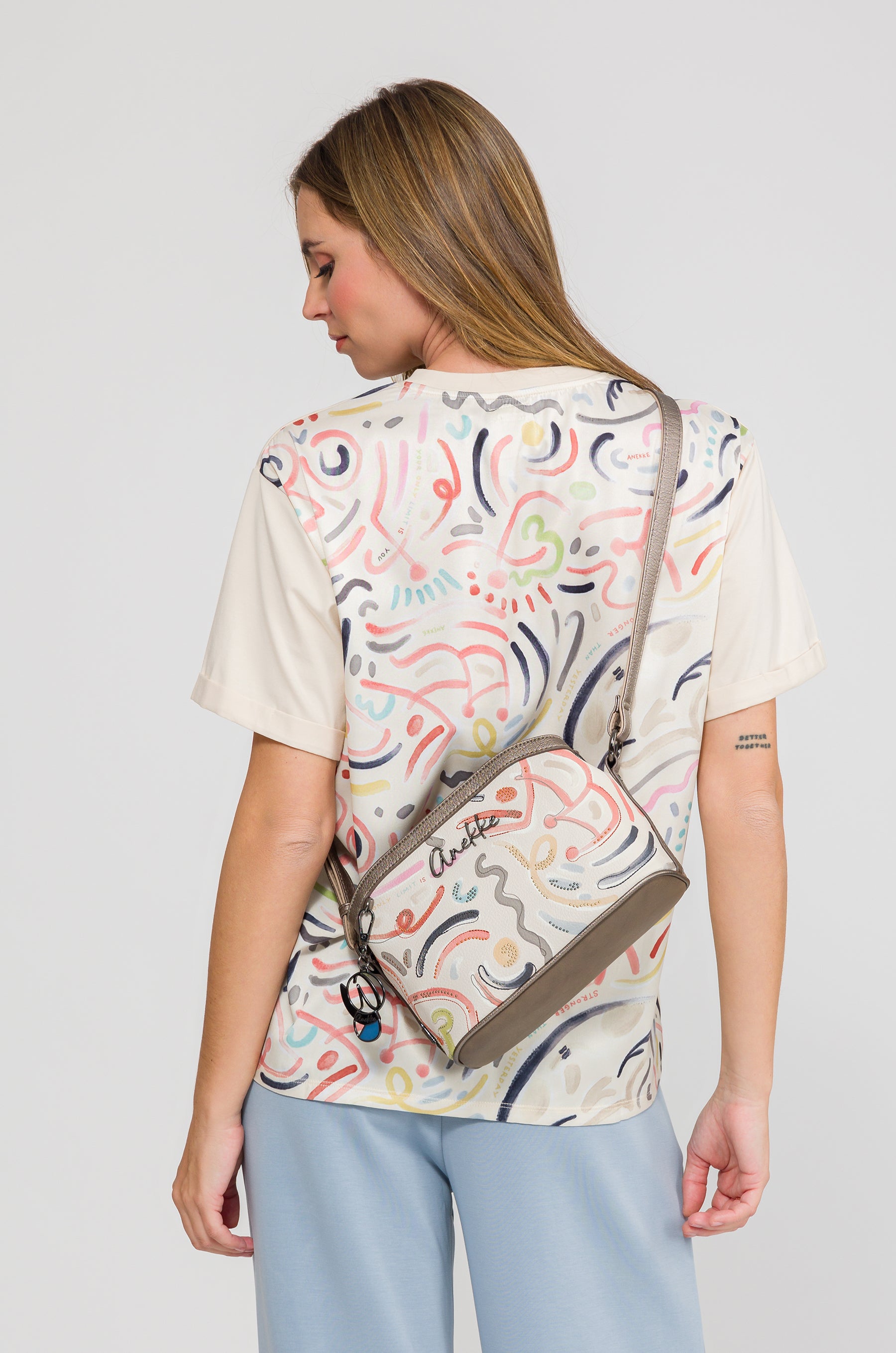 Triple-compartment crossbody bag Olympia