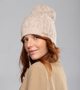 Beige Contemporary Knit Hat