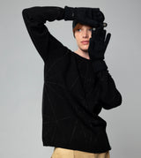 Black logomania gloves