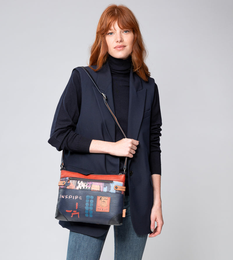 Contemporary large printed shoulder bag