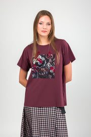 Manifesto burgundy short sleeve T-shirt