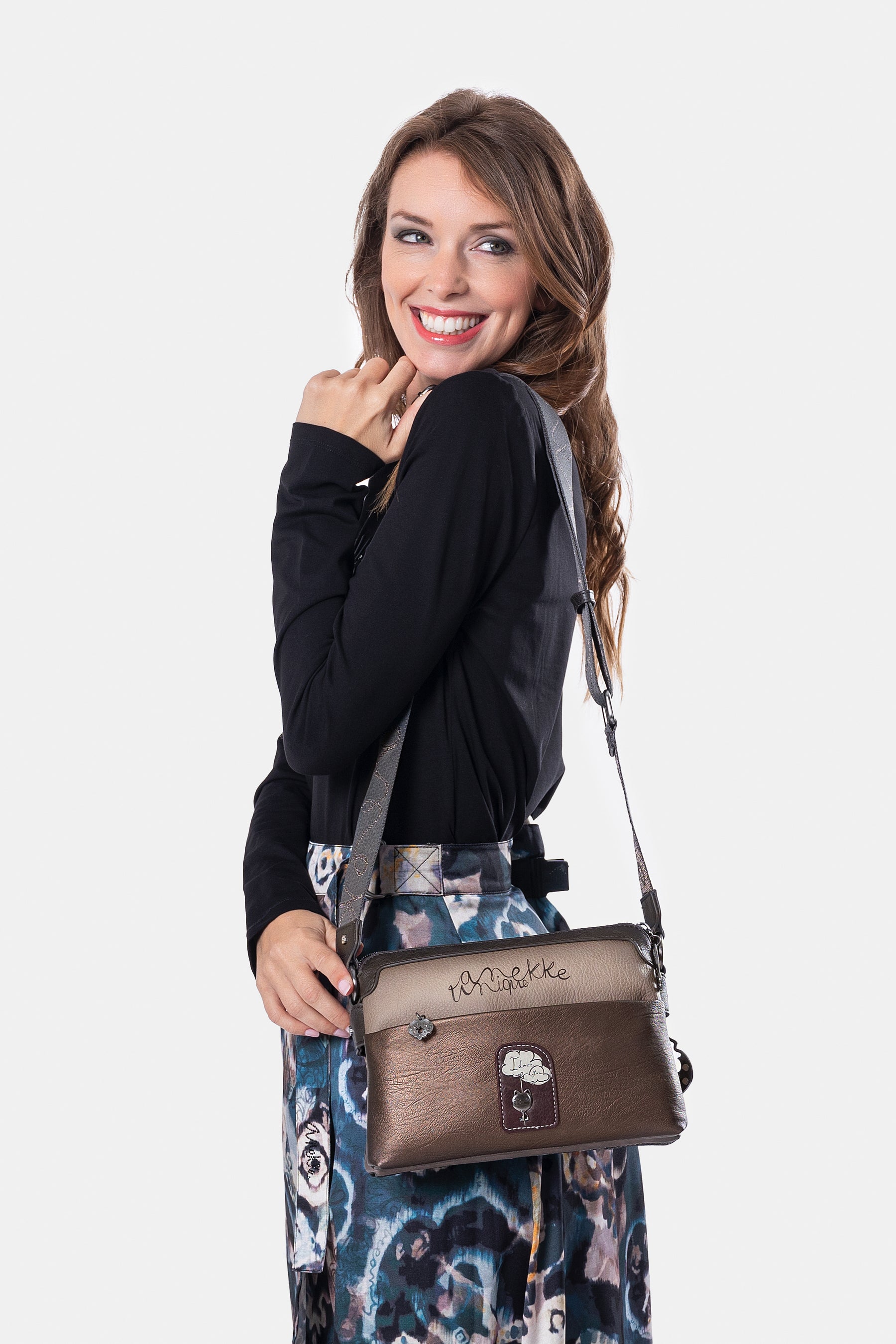 Manifesto double-compartment crossbody bag