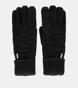 Black knit gloves