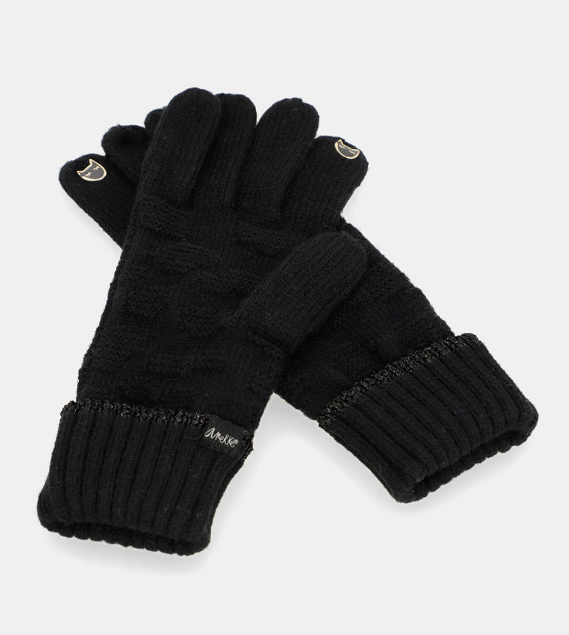 Black knit gloves