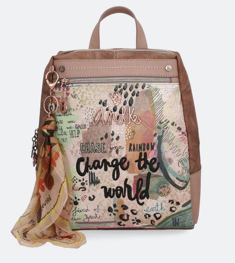 Natural printed rucksack