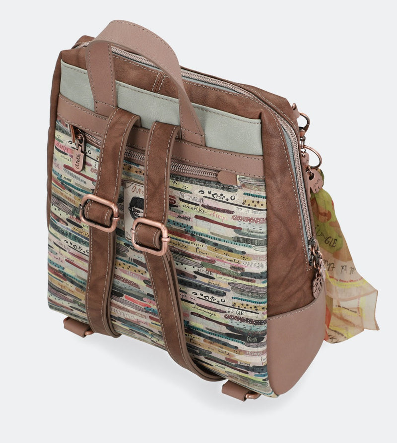 Natural printed rucksack