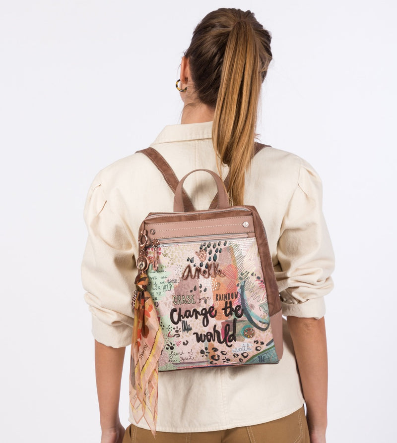 Natural printed rucksack