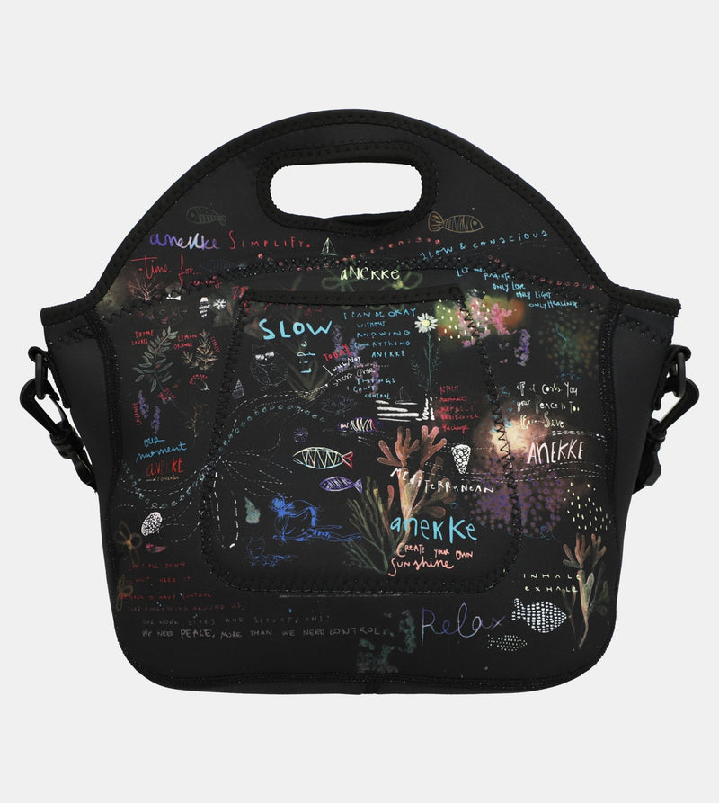 Coral neoprene food carrier bag
