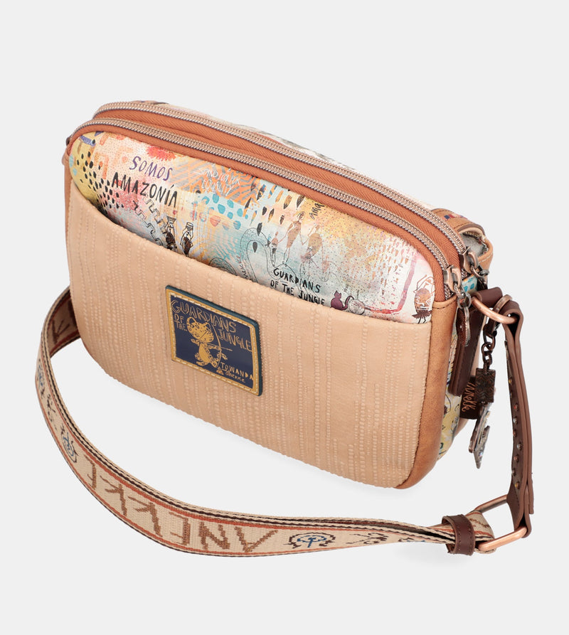 Menire crossbody bag with flap 3 compartments