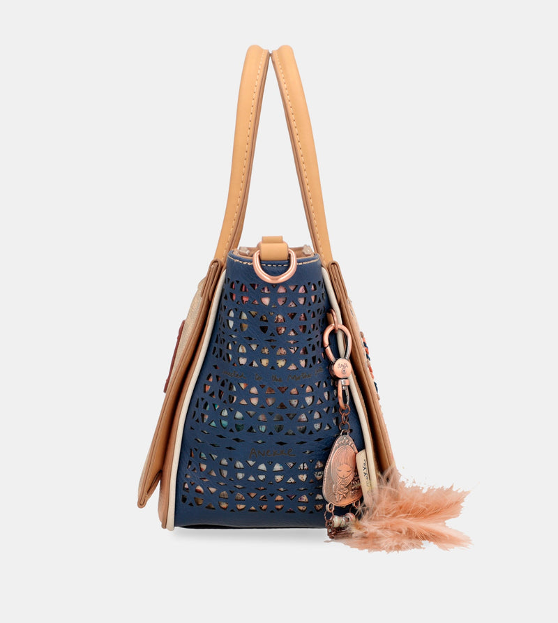 Tribe shoulder tote bag with two handles