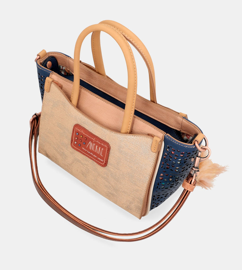 Tribe shoulder tote bag with two handles