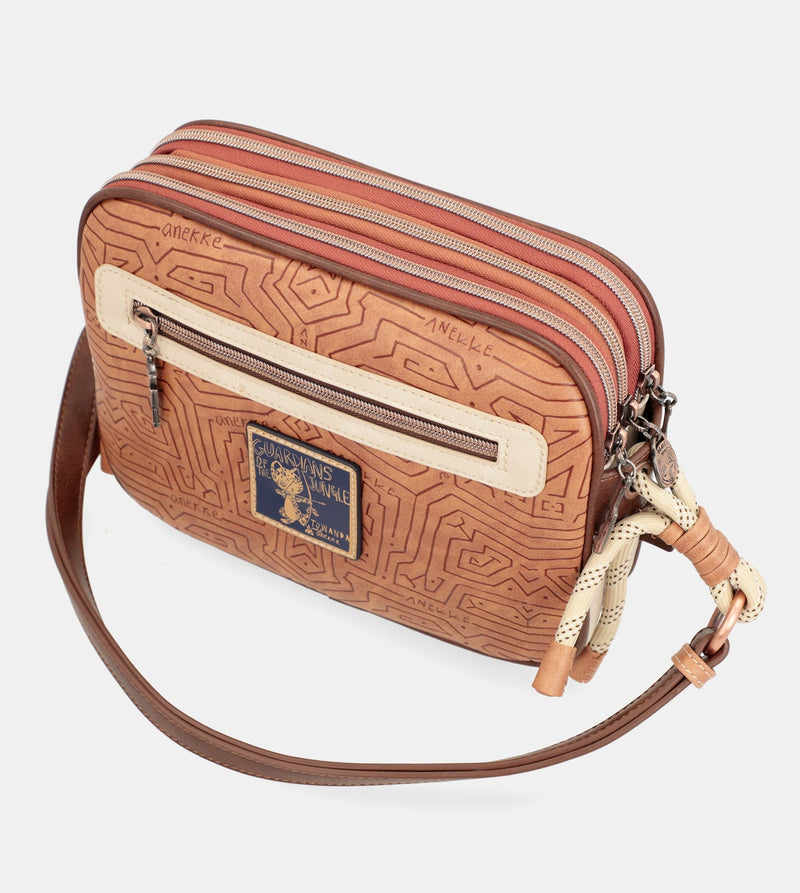 Tribe crossbody bag with 3 compartments