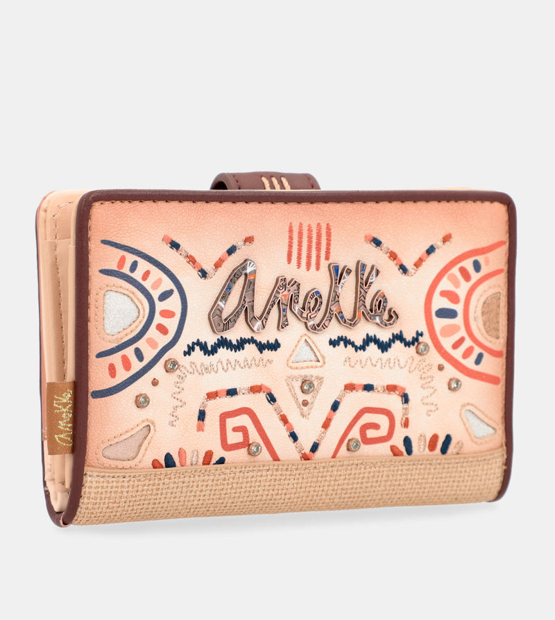 Tribe medium ethnic print RFID wallet