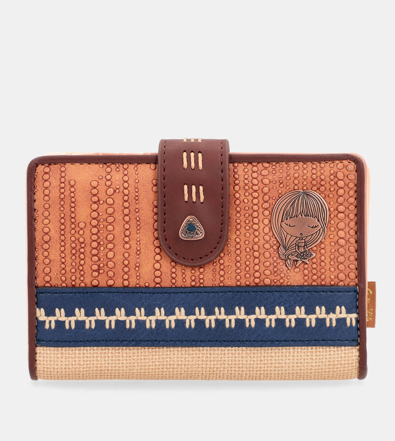 Tribe medium ethnic print RFID wallet