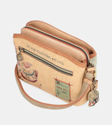 Butterfly crossbody bag with triple compartments