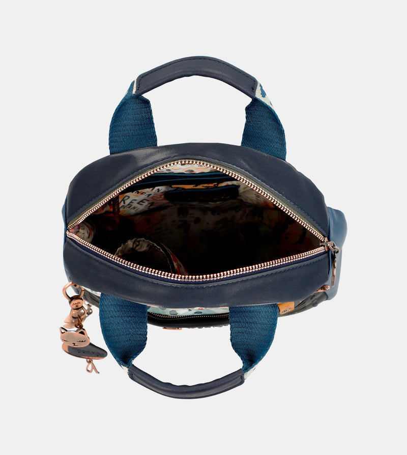 Nature Pachamama navy blue medium satchel bag