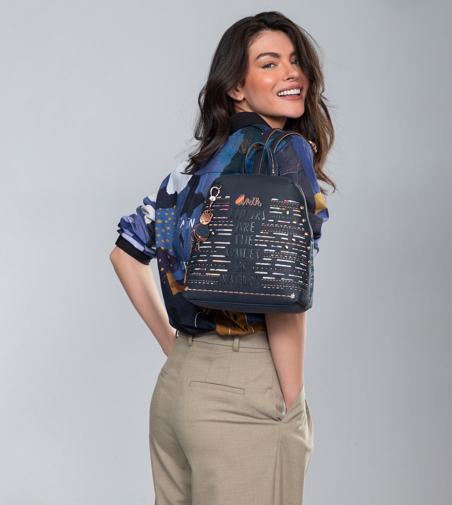 Nature Pachamama navy blue backpack