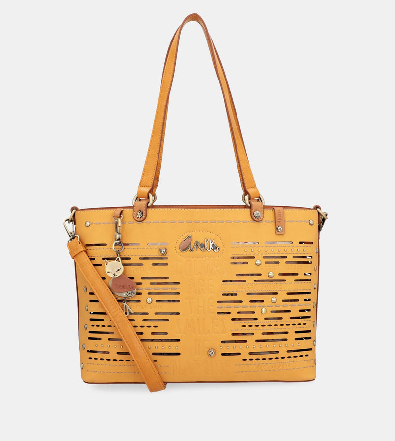 Nature Pachamama ochre large tote bag