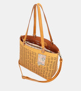 Nature Pachamama ochre large tote bag