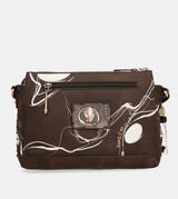 Nature Shodō brown 3 compartment messenger bag brown