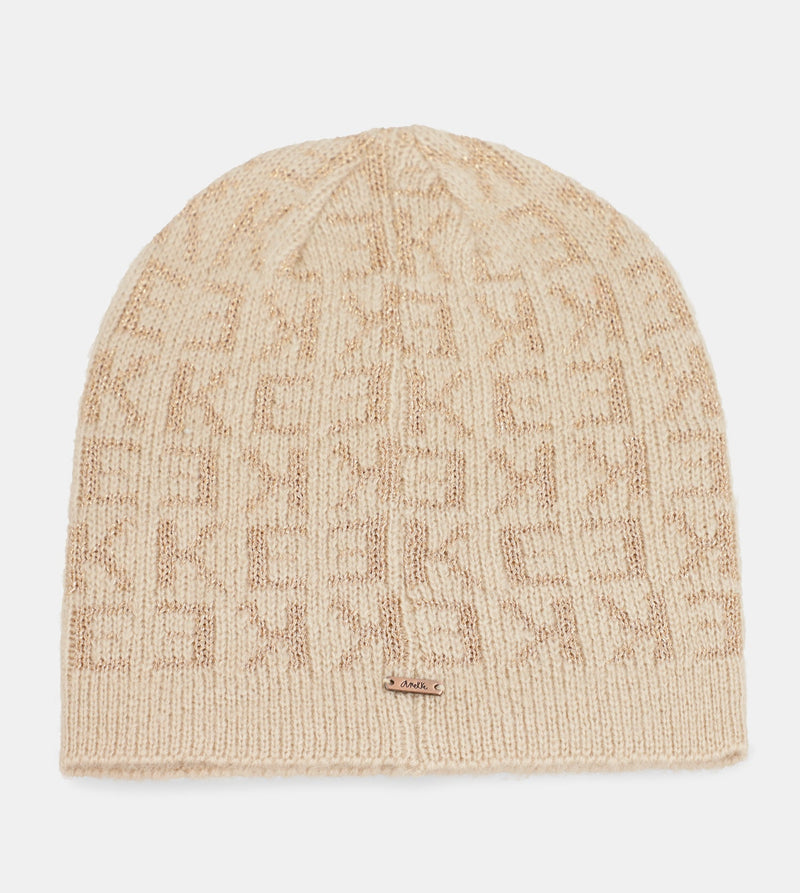 Beige Contemporary Knit Hat