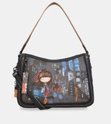 Contemporary shoulder bag with shoulder strap