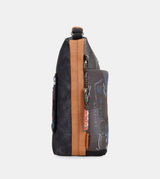 Contemporary large printed messenger bag