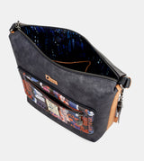 Contemporary large printed messenger bag