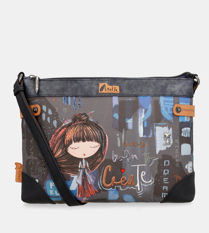 Contemporary large printed shoulder bag