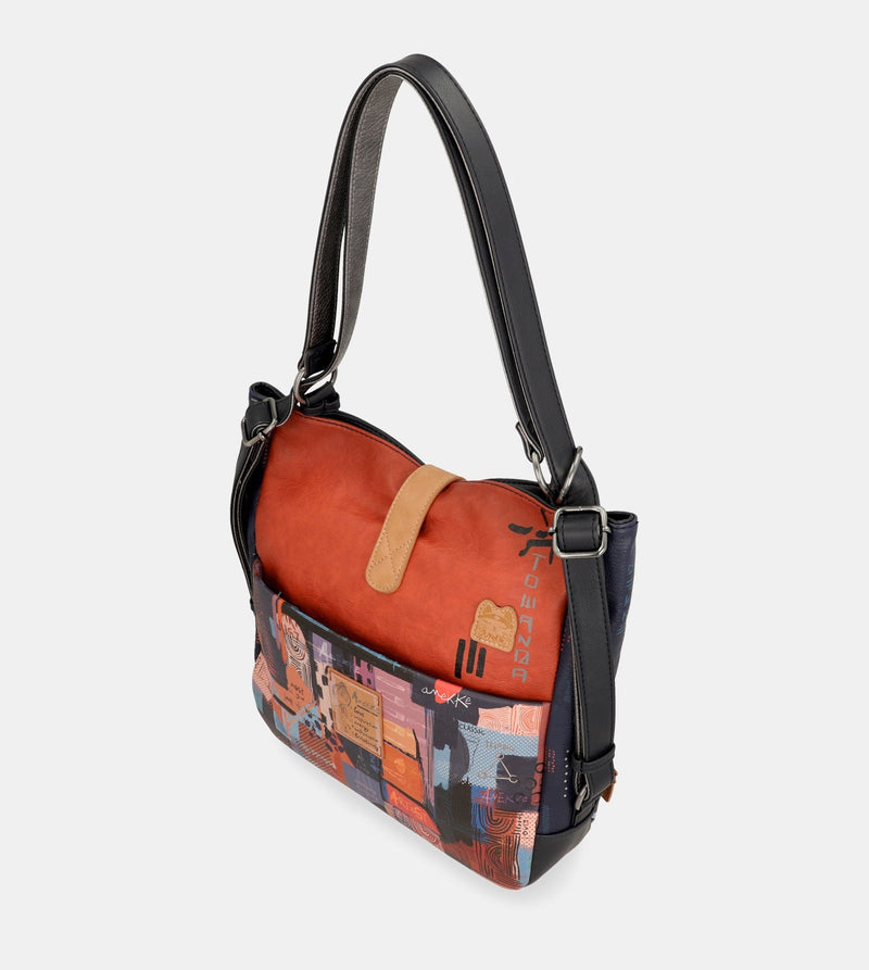 Contemporary shoulder bag convertible into a backpack Contemporary