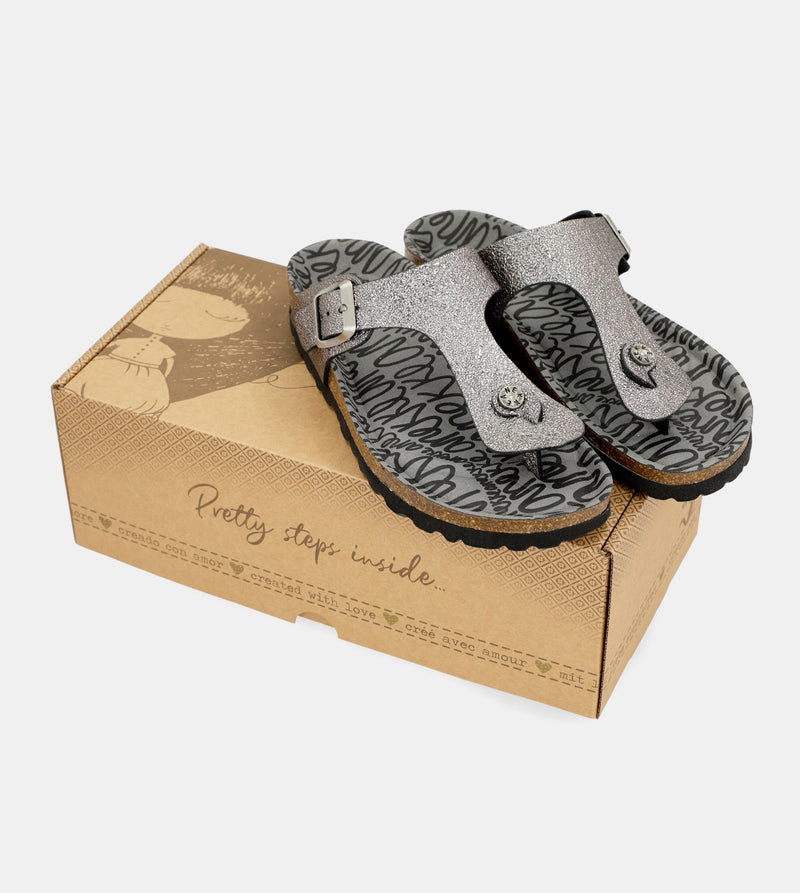 Women's silver bio sandals