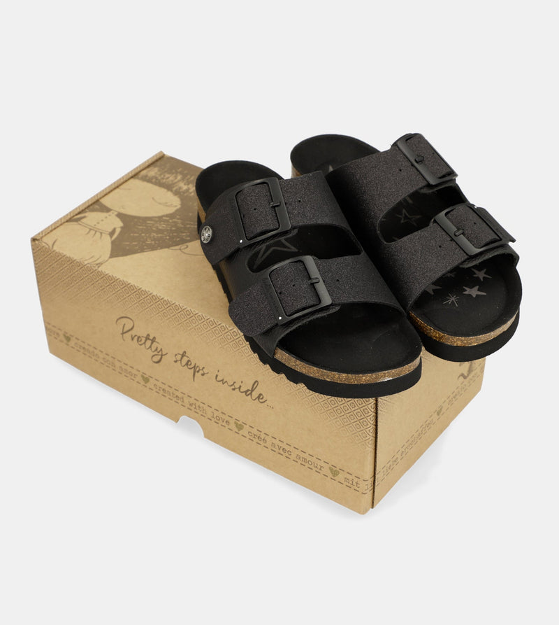 Women's black bio sandals